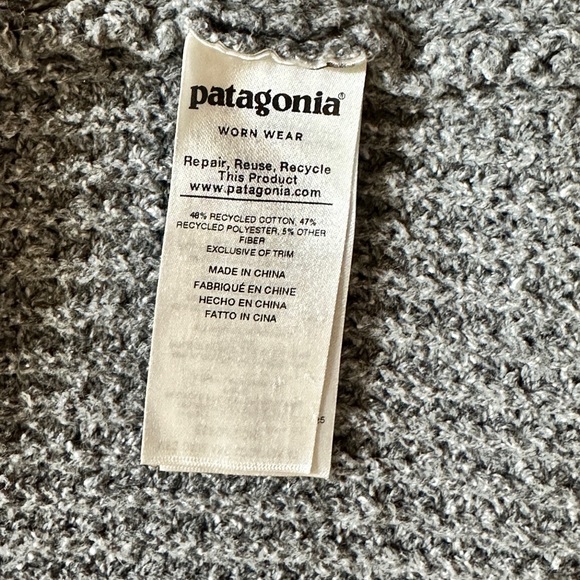 Patagonia Worn Wear Open Front Gray Cardigan (Size: Small) - Picture 4 of 8